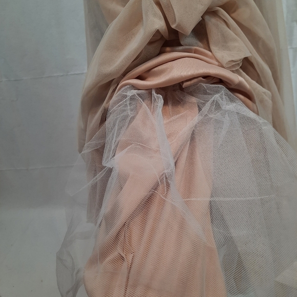 Blondie Nites Prom Dress Nude and Black Tulle Lace A-Line Dress Size 11 Juniors - Picture 9 of 12